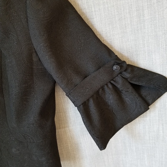 JADE SZ 8P Black Brocade Jacket Paisley Design - Picture 2 of 6